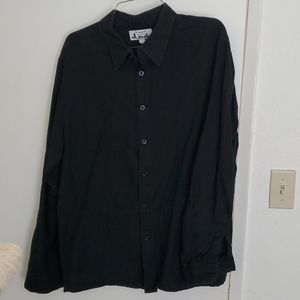 Hemp Black Men's Button Up Shirt